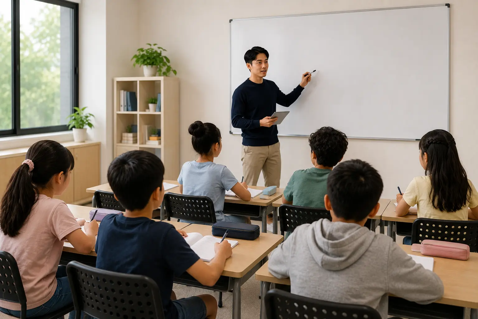 Ezwin Academy Student Looking at Teacher 1