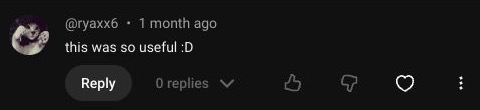Original YouTube comment from @ryaxx6: this was so useful :D